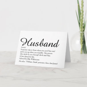 Das weltbeste Husband-Definitionsskript Karte