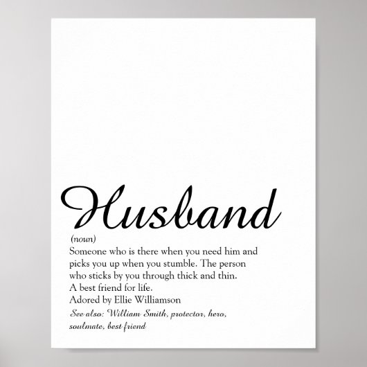 Das weltbeste Husband-Skript für die Definition Poster (Vorne)