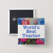Das weltbeste Lehrer-Button Button (Vorne & Hinten)