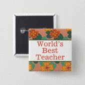 Das weltbeste Lehrer-Button Button (Vorne & Hinten)