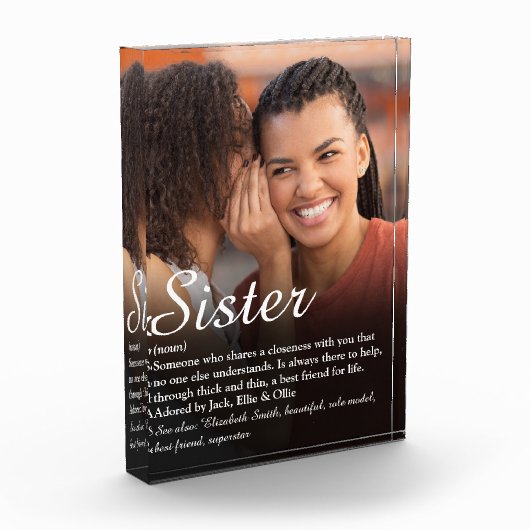 Das weltbeste Sister Definition Script-Foto Fotoblock (Links)