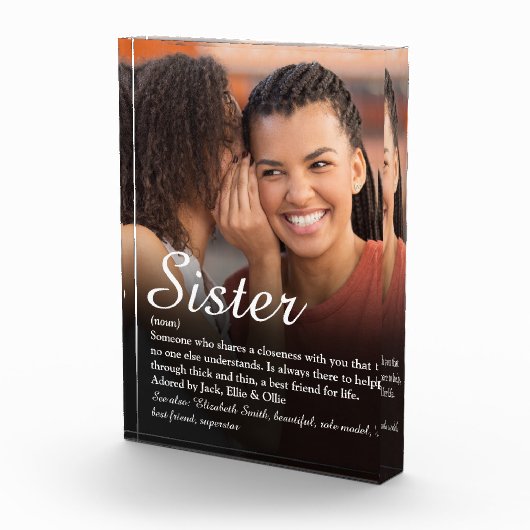 Das weltbeste Sister Definition Script-Foto Fotoblock (Rechts)