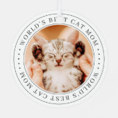 Das weltweit beste Cat Mama Classic Simple Foto Ornament Aus Metall (Rückseite)