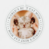 Das weltweit beste Cat Mama Classic Simple Foto Ornament Aus Metall (Vorderseite)