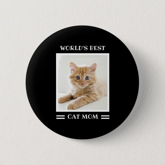 Das weltweit beste Cat Mama Custom Foto Personalis Button (Vorderseite)