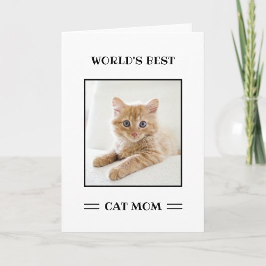 Das weltweit beste Cat Mama Custom Foto Personalis Karte (Vorderseite)