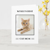 Das weltweit beste Cat Mama Custom Foto Personalis Karte (Gelbe Blume)