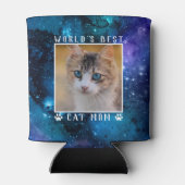 Das weltweit beste Cat Mama Space Paw Prints Foto Dosenkühler (Rückseite)