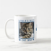 Das weltweit beste Cat Vater Blue Paw Print Name P Kaffeetasse (Links)
