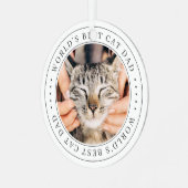 Das weltweit beste Cat Vater Classic Simple Foto Ornament Aus Metall (Vorderseite links)