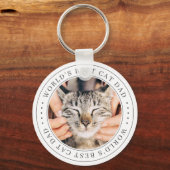 Das weltweit beste Cat Vater Classic Simple Foto Schlüsselanhänger (Rückseite)
