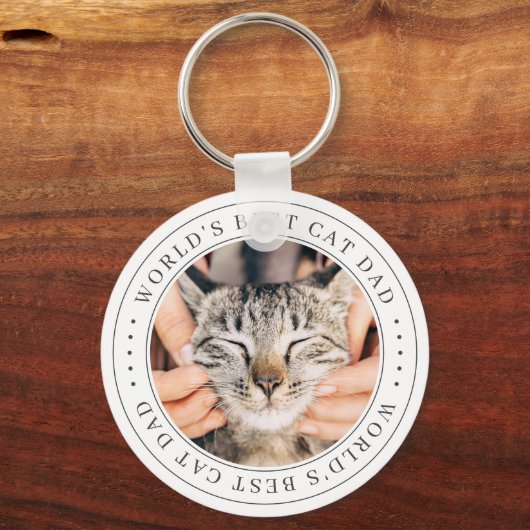 Das weltweit beste Cat Vater Classic Simple Foto Schlüsselanhänger (Vorderseite)