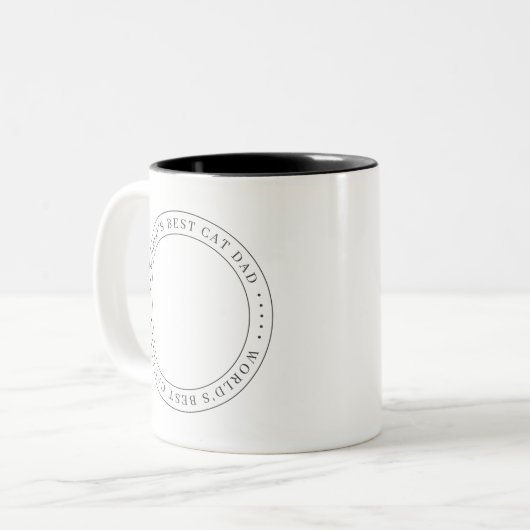 Das weltweit beste Cat Vater Classic Simple Foto Zweifarbige Tasse (Vorderseite Links)