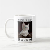 Das weltweit beste Cat Vater Custom Foto, Paw druc Kaffeetasse (Links)