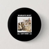 Das weltweit beste Cat Vater Custom Foto Personali Button (Vorderseite)
