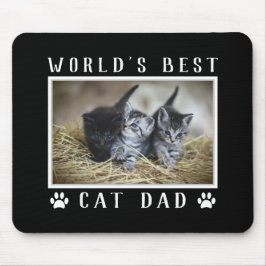Das weltweit beste Cat Vater Foto Paw Prints Black Mousepad