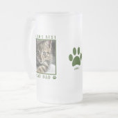 Das weltweit beste Cat Vater Green Paw Prints Name Mattglas Bierglas (Vorderseite Links)