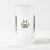 Das weltweit beste Cat Vater Green Paw Prints Name Mattglas Bierglas (Mittel)