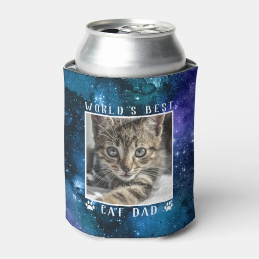 Das weltweit beste Cat Vater Pad Prints Space Pet Dosenkühler (Kanne Vorderseite)
