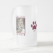 Das weltweit beste Cat Vater Red Paw druckt Pet Na Mattglas Bierglas (Vorderseite Links)