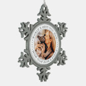 Das weltweit beste Dog Mama Classic Simple Foto Schneeflocken Zinn-Ornament (Links)