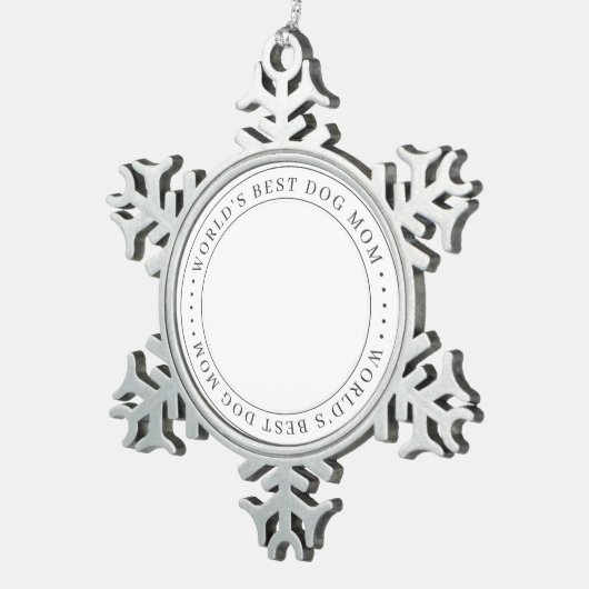 Das weltweit beste Dog Mama Classic Simple Foto Schneeflocken Zinn-Ornament (Rechts)