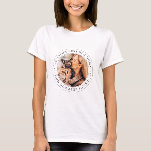 Das weltweit beste Dog Mama Classic Simple Foto T-Shirt (Vorderseite)