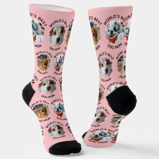 Das weltweit beste Dog-Mama-Custom-3-Dog-Foto Socken (Gewinkelt)