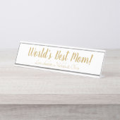 Das weltweit beste Goldskript für die Mama niedlic Schreibtischnamensplakette (Vorderseite )