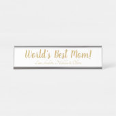 Das weltweit beste Goldskript für die Mama niedlic Schreibtischnamensplakette (Vorderseite )