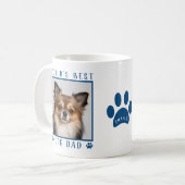 Das weltweit beste Hund Vater Blue Paw Print Name  Kaffeetasse (Vorderseite Links)