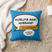Das weltweit beste Husband Cool Fun Comic Blue Kissen (Decke)