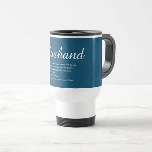 Das weltweit beste Husband Definition Script blau Reisebecher (VorderseiteRechts)
