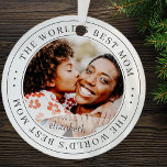 Das weltweit beste klassische Foto der Mama Ornament Aus Metall<br><div class="desc">Dieses einfache und klassische Design besteht aus Serifentypografie und fügt ein benutzerdefiniertes Foto hinzu.</div>