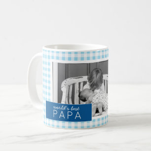 Das weltweit beste Papa-Gingham-Personalisierte Fo Kaffeetasse