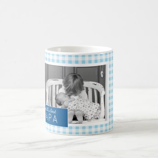 Das weltweit beste Papa-Gingham-Personalisierte Fo Kaffeetasse (Mittel)