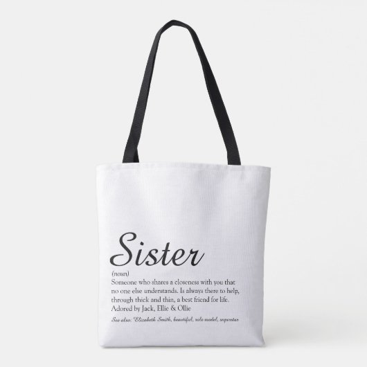 Das weltweit beste Sister Definition Script Tasche (Rückseite)