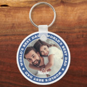 Das weltweit beste Vater-Foto der Moderne Schlüsselanhänger (Vorderseite)