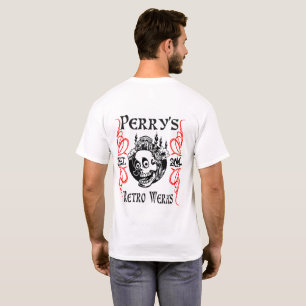 Das Werks des Perrys Retro Schädel-Shirt T-Shirt