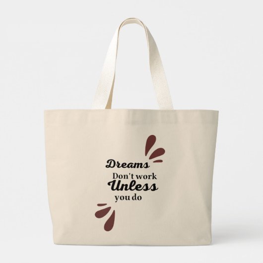 Das Wesen des Erfolgs: Träume erfordern Handeln Jumbo Stoffbeutel (Rückseite)