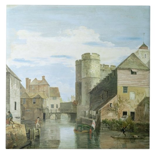 Das Westgate, Canterbury (bodycolour auf Papier) Fliese (Vorderseite)