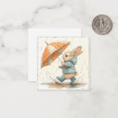 Das Wetter im Sturm mit dem Lächeln: Sonniger Rege Mitteilungskarte (Vorderseite/Rückseite Beispiel)