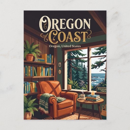 Das Whispering Pines Cafe Oregon Postkarte (Vorderseite)
