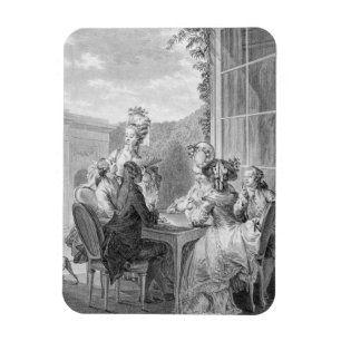 Das Whist Party, 1783, graviert durch Jean Dambrun Magnet
