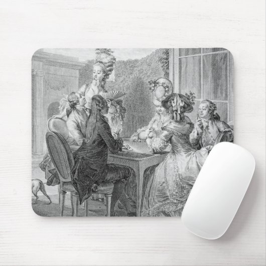 Das Whist Party, 1783, graviert durch Jean Dambrun Mousepad (Mit Mouse)