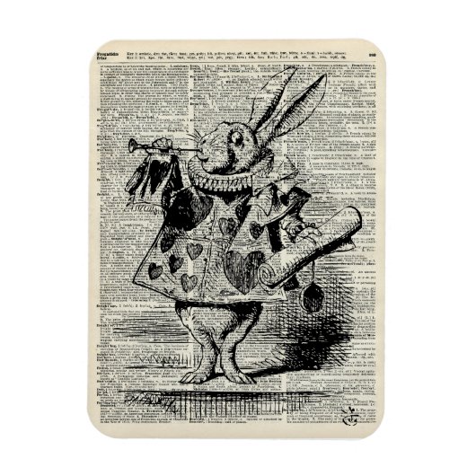 Das Whitte Kaninchen Magnet (Vertikal)