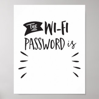 Das Wi-Fi-Kennwort lautet: Poster