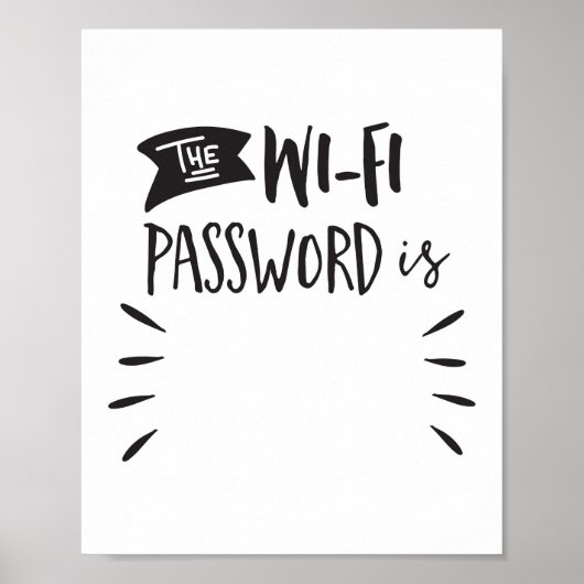 Das Wi-Fi-Kennwort lautet: Poster (Vorne)
