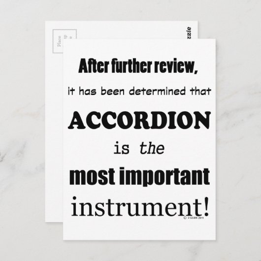 Das wichtigste Instrument Postkarte (Vorne/Hinten)