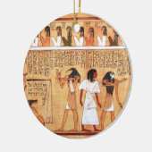 Das Wiegen des Herzens gegen Maats Feder Keramik Ornament (Links)